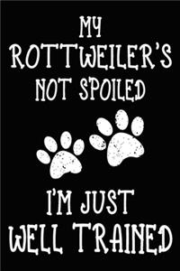 My Rottweiler's Not Spoiled I'm Just Well Trained