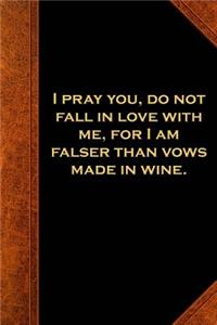 2019 Weekly Planner Shakespeare Quote Fall In Love Vows Wine 134 Pages