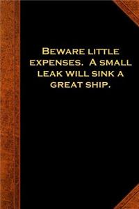 2019 Weekly Planner Ben Franklin Quote Small Leak Sink Ship Vintage Style