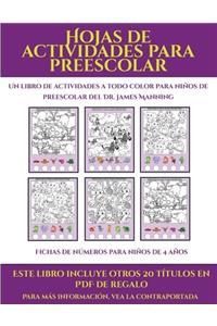 Fichas de números para niños de 4 años (Hojas de actividades para preescolar)