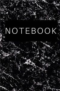 Notebook - Black and White Marble Cover