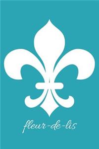 fleur-de-lis - Robin's Egg Blue Lined Notebook with Margins