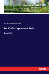 Kauf nach gemeinem Recht