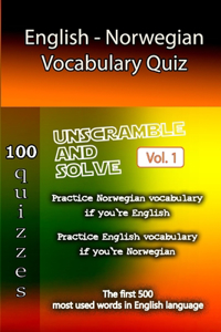 English - Norwegian Vocabulary Quiz - Match the Words - Volume 1