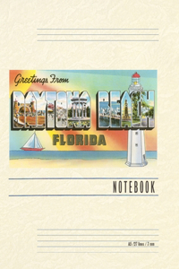 Vintage Lined Notebook Greetings from Daytona Beach, Florida