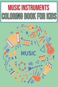 Music Instruments coloring book for kids