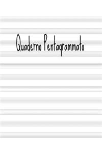 Quaderno Pentagrammato: Quaderno di musica pentagrammato - 60 pagine, 12 pentagrammi per pagina, Dimensione 20,32 x 25,4 cm.