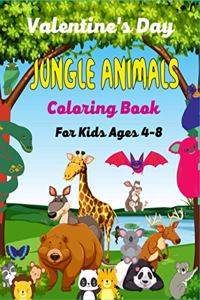 Valentine's Day JUNGLE ANIMALS Coloring For Kids Ages 4-8