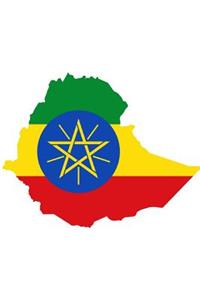 Flag of the African Nation Ethiopia Overlaid on the Ethiopian Map Journal