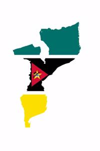 The Flag of Mozambique Overlaid on The Map of the African Nation Journal