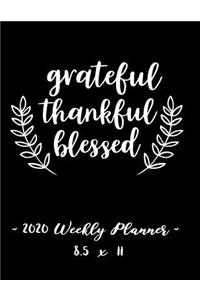 2020 Weekly Planner - Grateful, Thankful, Blessed