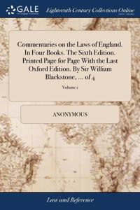 COMMENTARIES ON THE LAWS OF ENGLAND. IN