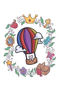 Hot Air Balloon Fairy Tale Cat Notebook