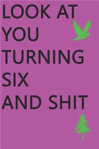 Look at You Turning Six and Shit Notebook Birthday Gift
