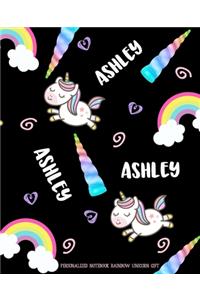 Ashley Personalized Notebook Rainbow Unicorn Gift