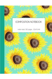 Composition notebook wide ruled 120 pages 8.5x11 (A4)