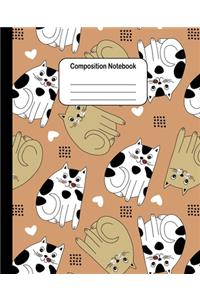 Composition Notebook - Brown and White Cats