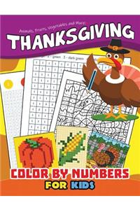 Thanksgiving Color by Number for Kids