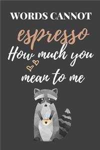 Words Cannot Espresso How Much You Mean to Me