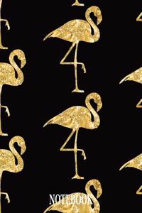 Notebook: Notebook and Journal for All Ages, Exercise and Composition Book and More (Gold Effect Flamingos on Cover)