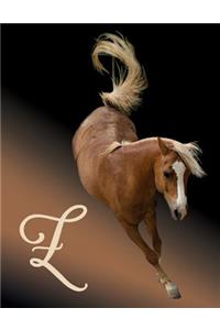 Horse Initial 'z' Monogram Notebook