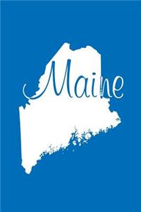 Maine - Cobalt Blue Lined Notebook with Margins