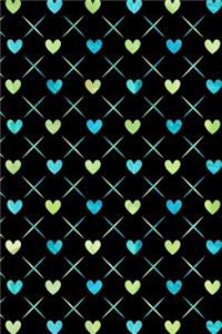 Journal Notebook Quilted Watercolor Hearts Pattern 6