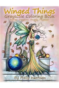 Winged Things - A Grayscale Coloring Book For Adults
