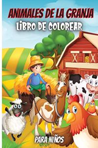 Animales De La Granja, Libro De Colorear Para Niños