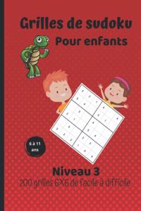 Grilles de sudoku pour enfants - niveau 3 - 6 à 11 ans