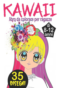 Kawaii libro da colorare per ragazze di 8-12 anni