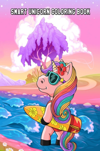 Smart Unicorn Coloring Book