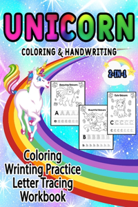 Unicorn Coloring & Handwriting 2 in 1