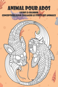 Livres à colorier - Conceptions pour soulager le stress des animaux - Animal pour ados