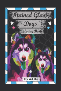Stained Glass Dogs Coloring Book For Adults