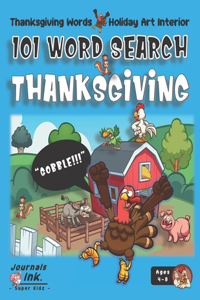 Thanksgiving Word Search Book for Kids Ages 4-8