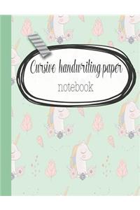 Cursive handwriting paper notebook