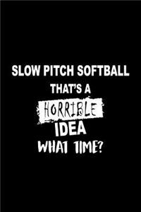 Slow Pitch Softball That's a Horrible Idea What Time?