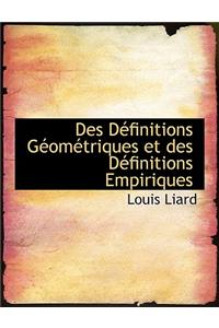 Des D Finitions G Om Triques Et Des D Finitions Empiriques