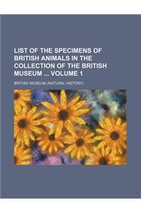 List of the Specimens of British Animals in the Collection of the British Museum Volume 1