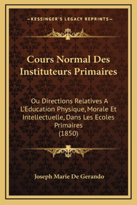 Cours Normal Des Instituteurs Primaires