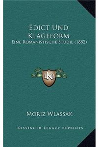 Edict Und Klageform