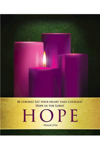 Hope Advent Candles Sunday 1 Bulletin, Large (Pkg of 50)