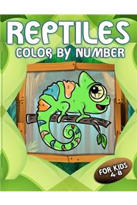 Reptile Color By Number For Kids 4-8