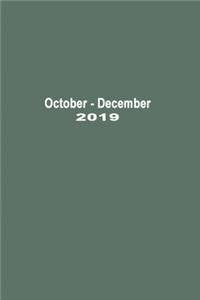 October to December 2019 Planner