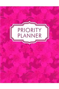 Priority Planner 2020: Pink Floral planner with monthly / daily planning - hourly appointments - weekly review - yearly overview - goal setting & habit tracker (undated)