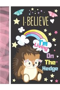 I Believe I'm Living On The Hedge: Hedgehog Sketchbook Gift For Girls - Hedge Hog Sketchpad Activity Book For Kids To Draw Art And Sketch In