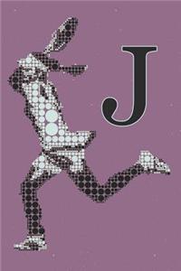 J Monogram Initial Tennis Journal