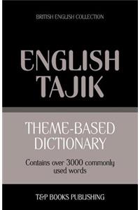 Theme-based dictionary British English-Tajik - 3000 words