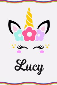 Lucy: Personal Notebook Personal Diary Unicorn Notebook Personalized Journal Customized Journal Unicorn Lover Gift Personal Name Notebook